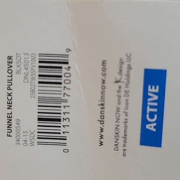 Danskin Size M Black Funnel Neck Pullover Athletic Top, Long Sleeve NEW with Tag - Picture 14 of 15